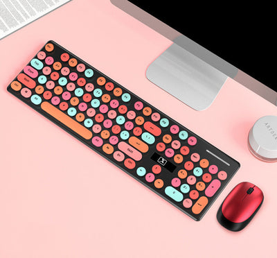 Wireless Punk Keyboard Mouse Set