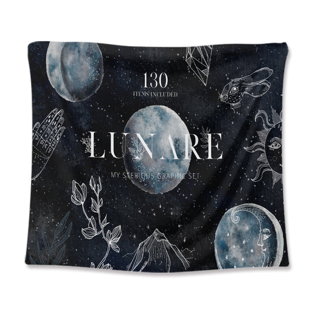 Nordic Line Moon Tapestry Decor