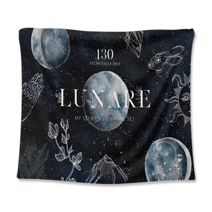 Nordic Line Moon Tapestry Decor